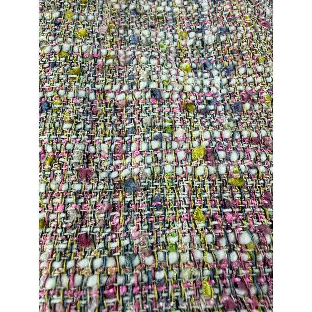 J.Crew Silk Blend Tweed Mini Skirt Size 4 Multicolor Bouclé Lined Pockets - Picture 2 of 6